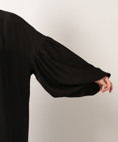 BABYLONE（バビロン）の「BABYLONE / ソフトドビーマキシワンピース【手洗い可】（ワンピース・レディース・ブラック/ベージュ・フリー）」の20枚目の写真