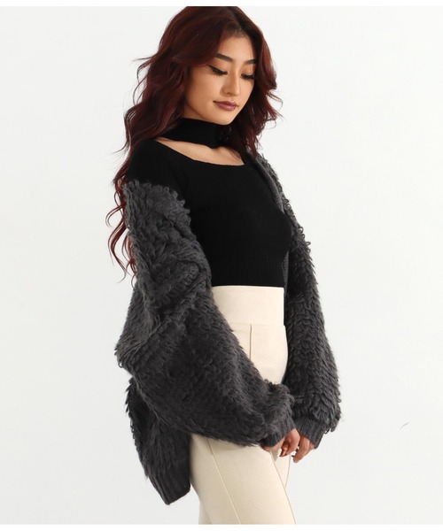 LATINA（ラティーナ）の「ループニットコーディガン（カーディガン/ボレロ・レディース・グレー・FREE）」の3枚目の写真