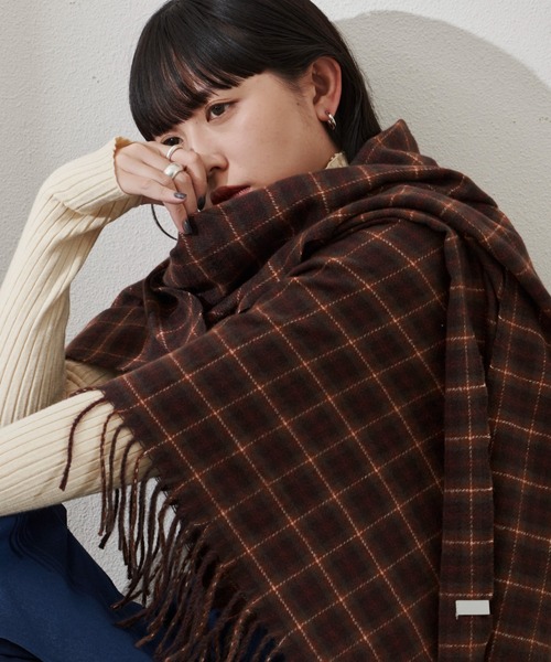 Aunt Marie's（アントマリーズ）の「チェック柄ストール（ストール/ショール・レディース・イエロー/ブラウン/グリーン・FREE）」の11枚目の写真
