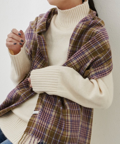 Aunt Marie's（アントマリーズ）の「チェック柄ストール（ストール/ショール・レディース・イエロー/ブラウン/グリーン・FREE）」の7枚目の写真