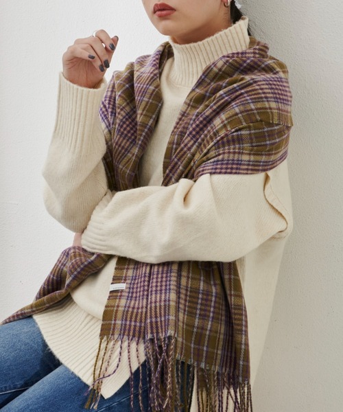 Aunt Marie's（アントマリーズ）の「チェック柄ストール（ストール/ショール・レディース・イエロー/ブラウン/グリーン・FREE）」の8枚目の写真