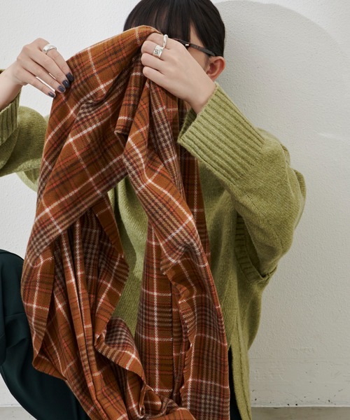 Aunt Marie's（アントマリーズ）の「チェック柄ストール（ストール/ショール・レディース・イエロー/ブラウン/グリーン・FREE）」の14枚目の写真