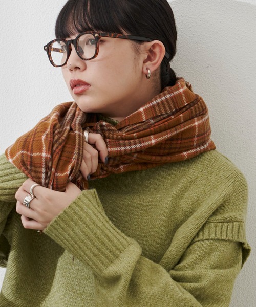 Aunt Marie's（アントマリーズ）の「チェック柄ストール（ストール/ショール・レディース・イエロー/ブラウン/グリーン・FREE）」の15枚目の写真
