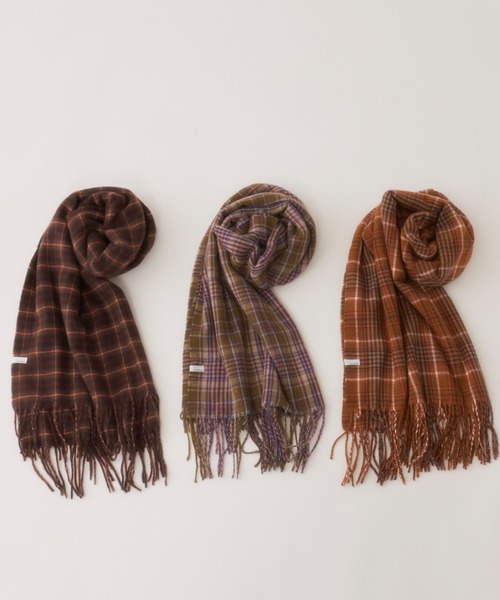 Aunt Marie's（アントマリーズ）の「チェック柄ストール（ストール/ショール・レディース・イエロー/ブラウン/グリーン・FREE）」の22枚目の写真