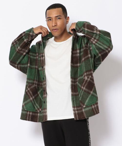 LUSOR(ルーソル)の「LUSOR(ルーソル)BIG CHECK SH ビッグチェックシャツ(シャツ/ブラウス・メンズ・ネイビー/オレンジ/ブラック/グリーン・FREE)」の3枚目の写真