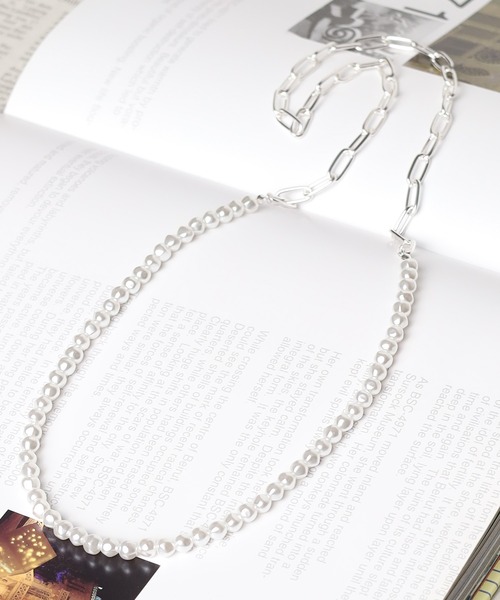 Mag.（マグ）の「【カラーアクリルパール】コンビネックレス（ネックレス・メンズ・ホワイト/ブラック/グレー・FREE）」の2枚目の写真