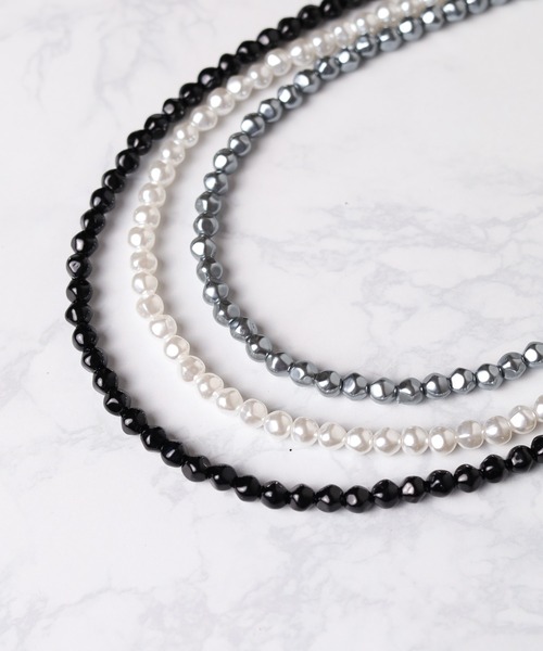 Mag.（マグ）の「【カラーアクリルパール】コンビネックレス（ネックレス・メンズ・ホワイト/ブラック/グレー・FREE）」の11枚目の写真