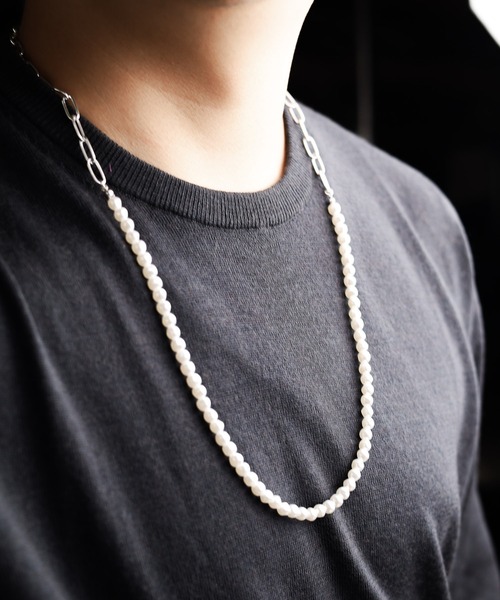 Mag.（マグ）の「【カラーアクリルパール】コンビネックレス（ネックレス・メンズ・ホワイト/ブラック/グレー・FREE）」の6枚目の写真