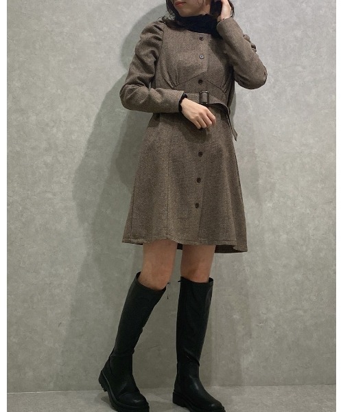 NOMAE（ノーマエ）の「【NOMAE】ツイードフロントボタンワンピース（ワンピース・レディース・ブラック/ライトブラウン/レッド・FREE）」の20枚目の写真