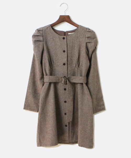 NOMAE（ノーマエ）の「【NOMAE】ツイードフロントボタンワンピース（ワンピース・レディース・ブラック/ライトブラウン/レッド・FREE）」の17枚目の写真