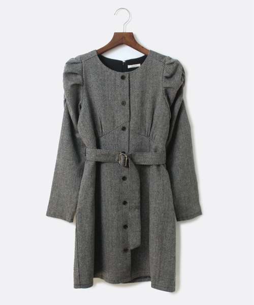 NOMAE（ノーマエ）の「【NOMAE】ツイードフロントボタンワンピース（ワンピース・レディース・ブラック/ライトブラウン/レッド・FREE）」の16枚目の写真