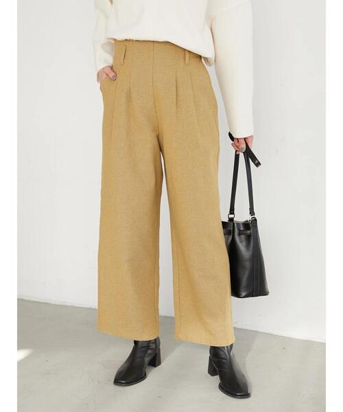 Green　Parks（グリーンパークス）の「洗えるツイードパンツ＊（その他パンツ・レディース・ブラック/イエロー・M/L）」の3枚目の写真