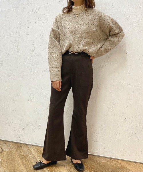 apres jour（アプレジュール）の「透かし編みニット【ZOZOTOWN限定アイテム】（ニット/セーター・レディース・イエロー/アイボリー/ライトベージュ・X-LARGE/フリー）」の16枚目の写真