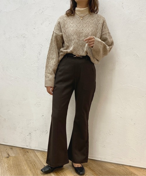 apres jour（アプレジュール）の「透かし編みニット【ZOZOTOWN限定アイテム】（ニット/セーター・レディース・イエロー/アイボリー/ライトベージュ・X-LARGE/フリー）」の6枚目の写真