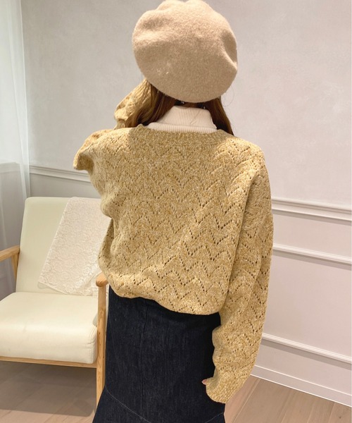 apres jour（アプレジュール）の「透かし編みニット【ZOZOTOWN限定アイテム】（ニット/セーター・レディース・イエロー/アイボリー/ライトベージュ・X-LARGE/フリー）」の17枚目の写真