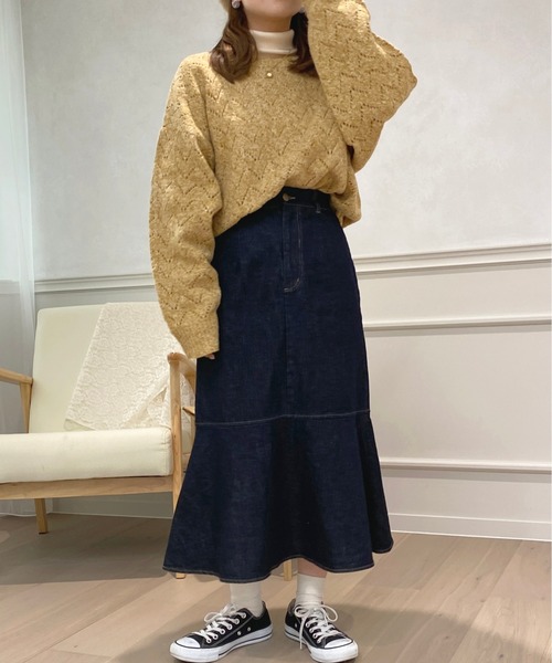 apres jour（アプレジュール）の「透かし編みニット【ZOZOTOWN限定アイテム】（ニット/セーター・レディース・イエロー/アイボリー/ライトベージュ・X-LARGE/フリー）」の21枚目の写真