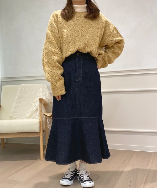 apres jour（アプレジュール）の「透かし編みニット【ZOZOTOWN限定アイテム】（ニット/セーター・レディース・イエロー/アイボリー/ライトベージュ・X-LARGE/フリー）」の7枚目の写真