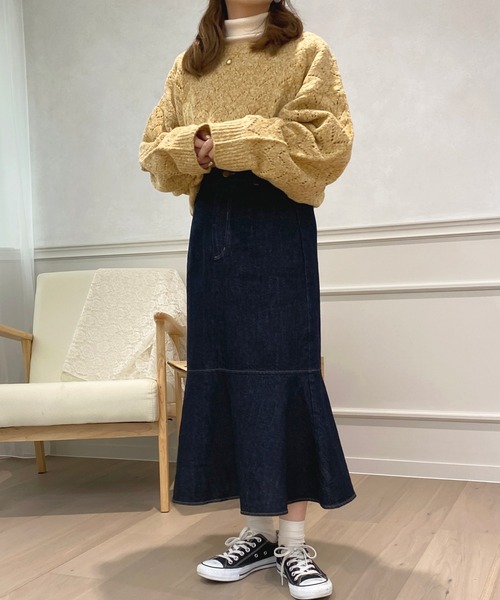 apres jour（アプレジュール）の「透かし編みニット【ZOZOTOWN限定アイテム】（ニット/セーター・レディース・イエロー/アイボリー/ライトベージュ・X-LARGE/フリー）」の14枚目の写真