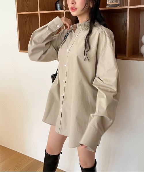 chuu（チュー）の「CHUU トイオーバーフィットshirts（シャツ/ブラウス・レディース・ホワイト/ベージュ・FREE）」の7枚目の写真