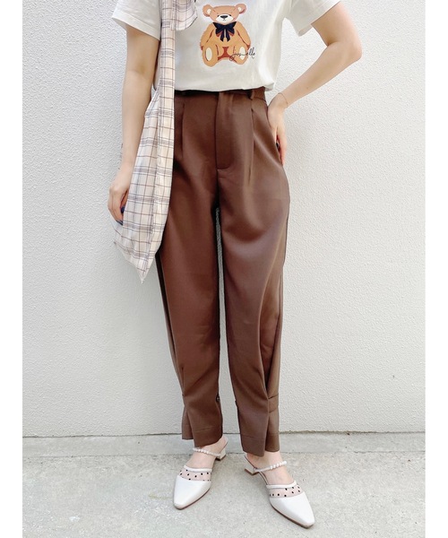 JUMELLE（ジュメロ）の「アジャストパンツ（スラックス・レディース・カーキ/ピンク・SMALL/MEDIUM）」の14枚目の写真