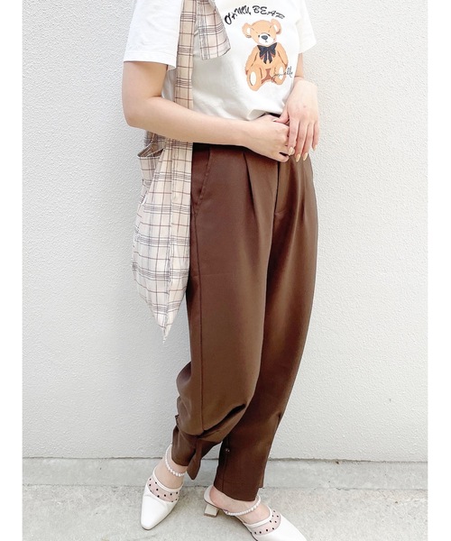 JUMELLE（ジュメロ）の「アジャストパンツ（スラックス・レディース・カーキ/ピンク・SMALL/MEDIUM）」の13枚目の写真