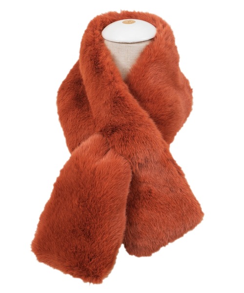 PUNYUS（プニュズ）の「フェイクファーマフラー（マフラー・レディース・ブラック/ライトピンク/グリーン/オレンジ/ブルー・FREE）」の5枚目の写真