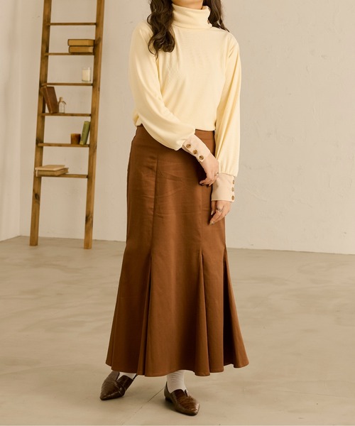 Ambre Neige(アンブルネージュ)の「テレコボタンタートルネック/【WEB/EC限定商品】(Tシャツ/カットソー・レディース・ダークブラウン/アイボリー/ライトベージュ・FREE)」の10枚目の写真