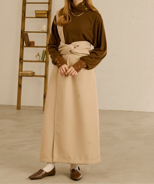 Ambre Neige(アンブルネージュ)の「テレコボタンタートルネック/【WEB/EC限定商品】(Tシャツ/カットソー・レディース・ダークブラウン/アイボリー/ライトベージュ・FREE)」の15枚目の写真