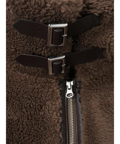 earth music&ecology(アースミュージックアンドエコロジー)の「フライトボアジャケット*(その他アウター・レディース・ブラウン/アイボリー・FREE)」の12枚目の写真