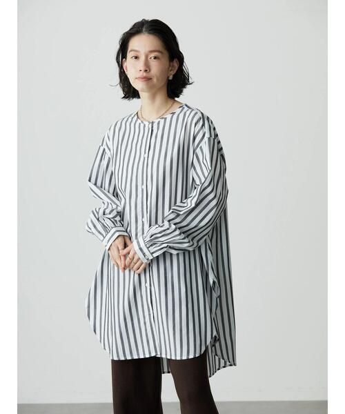 AMERICAN HOLIC(アメリカンホリック)の「SET 裾ラウンドシャツチュニック+ニットベスト(シャツ/ブラウス・レディース・オフホワイト/ストライプ・M/L)」の11枚目の写真