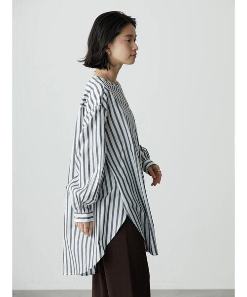 AMERICAN HOLIC(アメリカンホリック)の「SET 裾ラウンドシャツチュニック+ニットベスト(シャツ/ブラウス・レディース・オフホワイト/ストライプ・M/L)」の12枚目の写真
