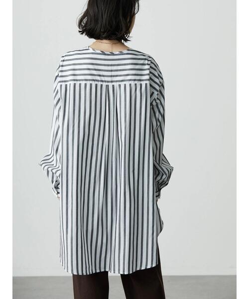 AMERICAN HOLIC(アメリカンホリック)の「SET 裾ラウンドシャツチュニック+ニットベスト(シャツ/ブラウス・レディース・オフホワイト/ストライプ・M/L)」の13枚目の写真
