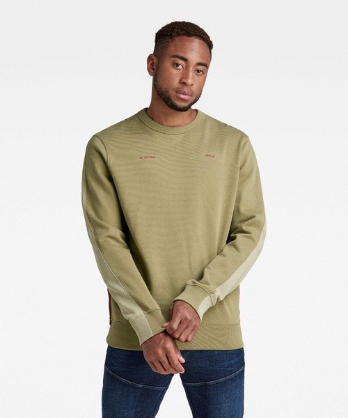 G-STAR（ジースター）の「TAPE COLORBLOCK SWEATER/ロゴスウェット（スウェット・メンズ・グレー系その他/ベージュ系その他/グリーン系その他・LARGE/MEDIUM/X-SMALL/SMALL/X-LARGE）」の3枚目の写真