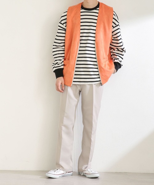 SENSE OF PLACE by URBAN RESEARCH（センスオブプレイスバイアーバンリサーチ）の「エコスエードジップベスト（ベスト・メンズ・ブラック/ベージュ/オレンジ・MEDIUM/LARGE）」の20枚目の写真