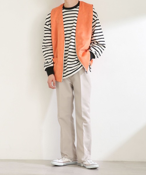 SENSE OF PLACE by URBAN RESEARCH（センスオブプレイスバイアーバンリサーチ）の「エコスエードジップベスト（ベスト・メンズ・ブラック/ベージュ/オレンジ・MEDIUM/LARGE）」の21枚目の写真