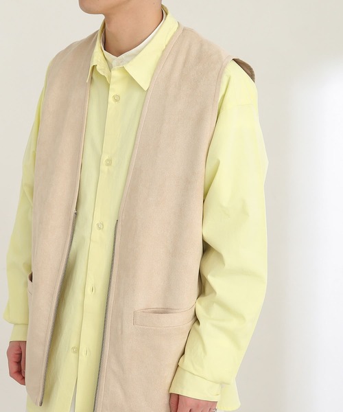 SENSE OF PLACE by URBAN RESEARCH（センスオブプレイスバイアーバンリサーチ）の「エコスエードジップベスト（ベスト・メンズ・ブラック/ベージュ/オレンジ・MEDIUM/LARGE）」の18枚目の写真