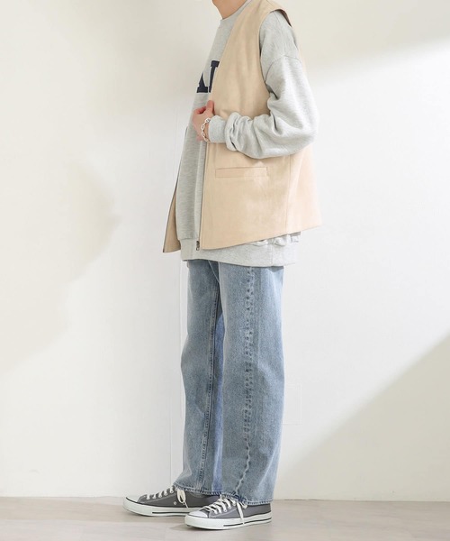 SENSE OF PLACE by URBAN RESEARCH（センスオブプレイスバイアーバンリサーチ）の「エコスエードジップベスト（ベスト・メンズ・ブラック/ベージュ/オレンジ・MEDIUM/LARGE）」の14枚目の写真