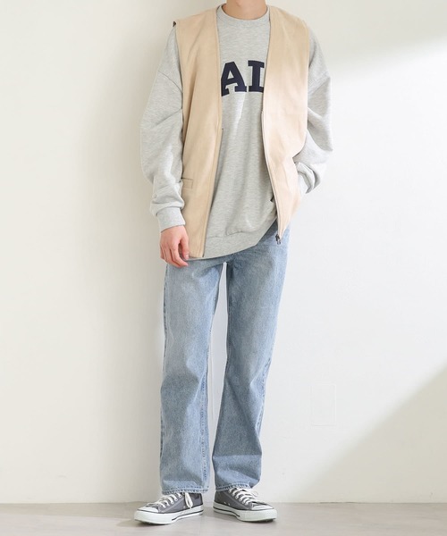 SENSE OF PLACE by URBAN RESEARCH（センスオブプレイスバイアーバンリサーチ）の「エコスエードジップベスト（ベスト・メンズ・ブラック/ベージュ/オレンジ・MEDIUM/LARGE）」の12枚目の写真