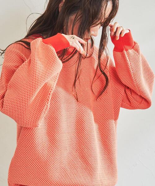 coen（コーエン）の「シャンブレー柄編みニット（ニット/セーター・レディース・ベージュ/グレー/レッド・MEDIUM/LARGE）」の3枚目の写真