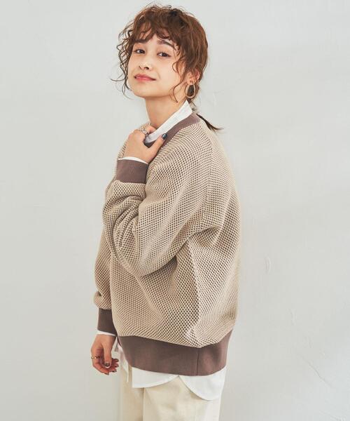 coen（コーエン）の「シャンブレー柄編みニット（ニット/セーター・レディース・ベージュ/グレー/レッド・MEDIUM/LARGE）」の10枚目の写真