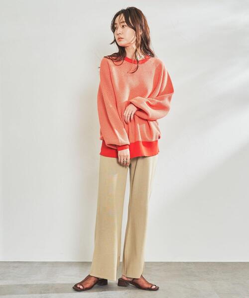 coen（コーエン）の「シャンブレー柄編みニット（ニット/セーター・レディース・ベージュ/グレー/レッド・MEDIUM/LARGE）」の4枚目の写真