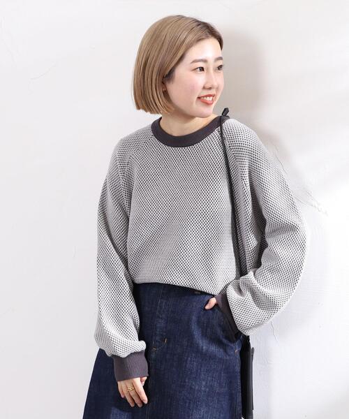 coen（コーエン）の「シャンブレー柄編みニット（ニット/セーター・レディース・ベージュ/グレー/レッド・MEDIUM/LARGE）」の19枚目の写真