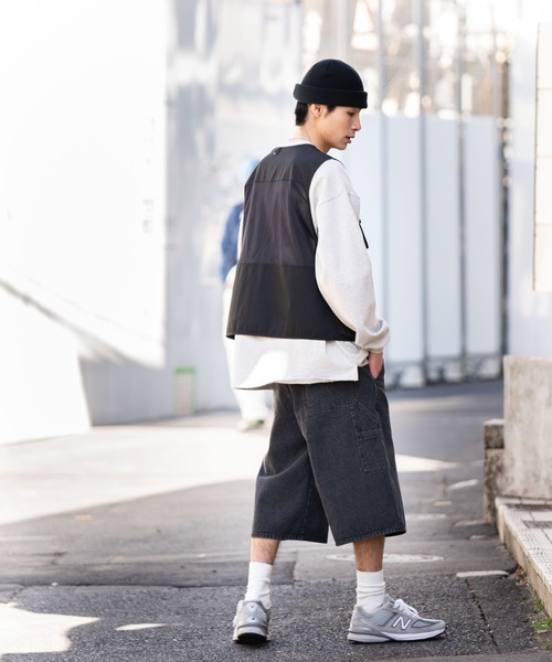 セール】WEGO/デニムペインターワイドショーツ（デニムパンツ