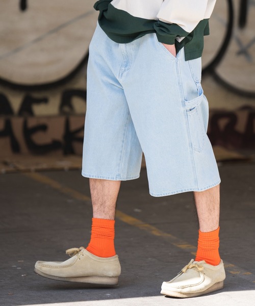 WEGO（ウィゴー）の「WEGO/デニムペインターワイドショーツ（デニムパンツ・メンズ・スカイブルー/コバルトブルー/ブラック・MEDIUM/LARGE）」の10枚目の写真