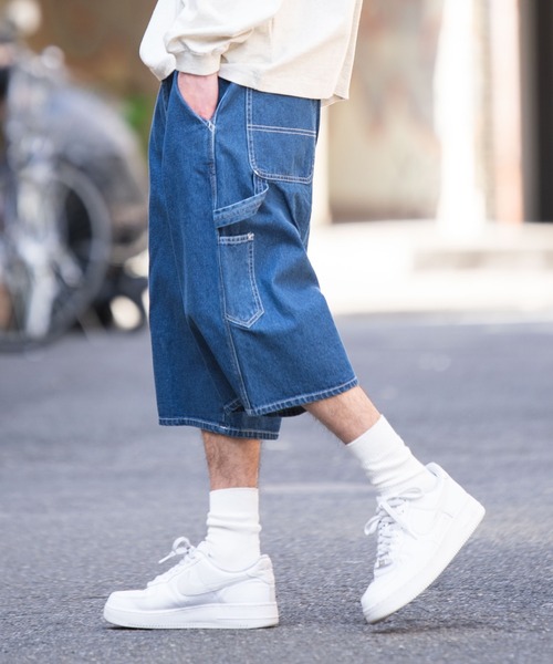 WEGO（ウィゴー）の「WEGO/デニムペインターワイドショーツ（デニムパンツ・メンズ・スカイブルー/コバルトブルー/ブラック・MEDIUM/LARGE）」の14枚目の写真