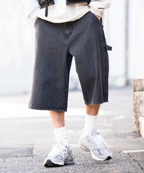 WEGO（ウィゴー）の「WEGO/デニムペインターワイドショーツ（デニムパンツ・メンズ・スカイブルー/コバルトブルー/ブラック・MEDIUM/LARGE）」の6枚目の写真