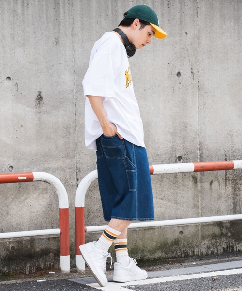 WEGO（ウィゴー）の「WEGO/デニムペインターワイドショーツ（デニムパンツ・メンズ・スカイブルー/コバルトブルー/ブラック・MEDIUM/LARGE）」の12枚目の写真