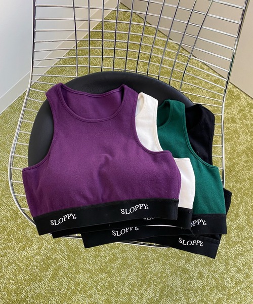 WHO'S WHO gallery（フーズフーギャラリー）の「【SLOPPY/スロッピー】アメスリ（タンクトップ・レディース・パープル/オフホワイト/ブラック/ダークグリーン/アッシュグレー・FREE）」の5枚目の写真
