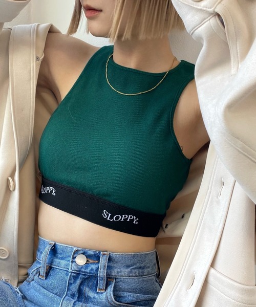 WHO'S WHO gallery（フーズフーギャラリー）の「【SLOPPY/スロッピー】アメスリ（タンクトップ・レディース・パープル/オフホワイト/ブラック/ダークグリーン/アッシュグレー・FREE）」の4枚目の写真