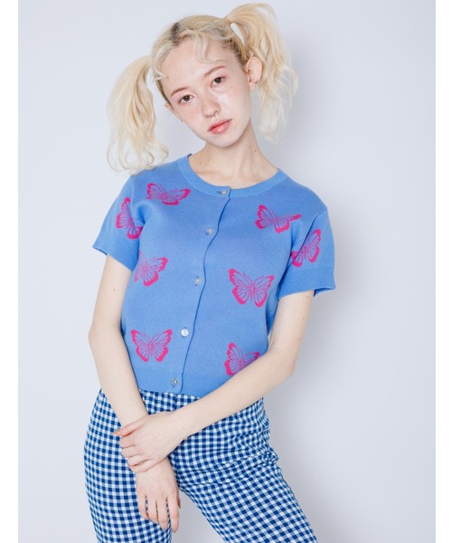 Candy Stripper（キャンディストリッパー）の「BUTTERFLY BABY KNIT カーディガン（カーディガン/ボレロ・レディース・ライトブルー/ブラック/イエロー・2）」の18枚目の写真